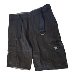 Mens Cargo Shorts Royal Premium Double Pockets & Belt Sz 38 Unworn